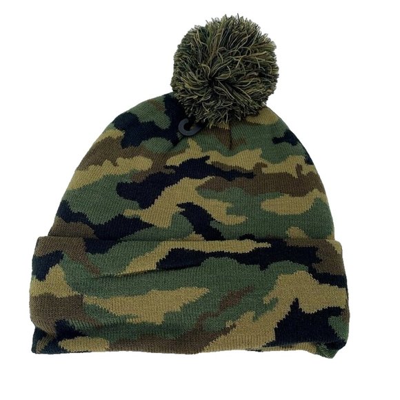 Brooklyn Nets‎ Green Camo Beanie Salute Army Hat NBA Basketball Fleece USA NY - Picture 2 of 3